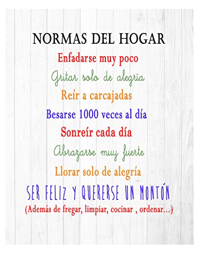 regalos cartel normas casa madera