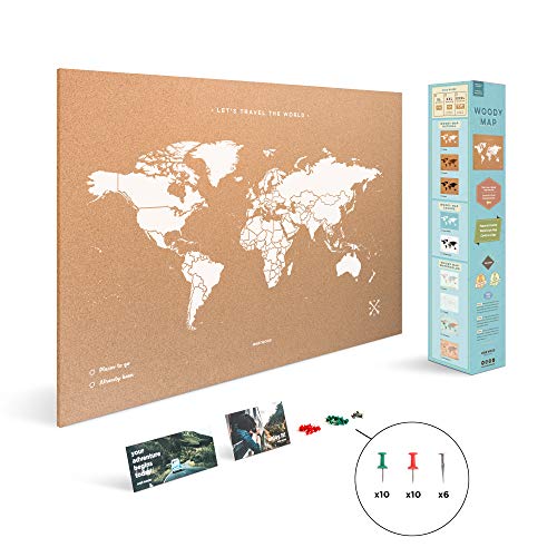 regalos corcho mapa mundo