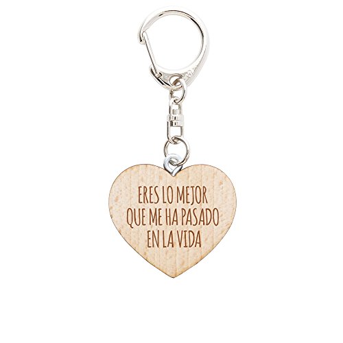 regalos llavero madera corazon foto