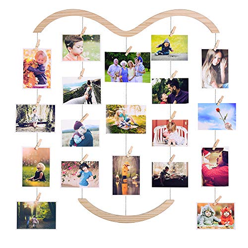 regalos madera corazon con foto