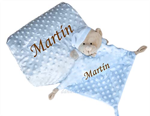 regalos manta bordada bebe peluche