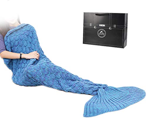 regalos manta sofa navidad azul