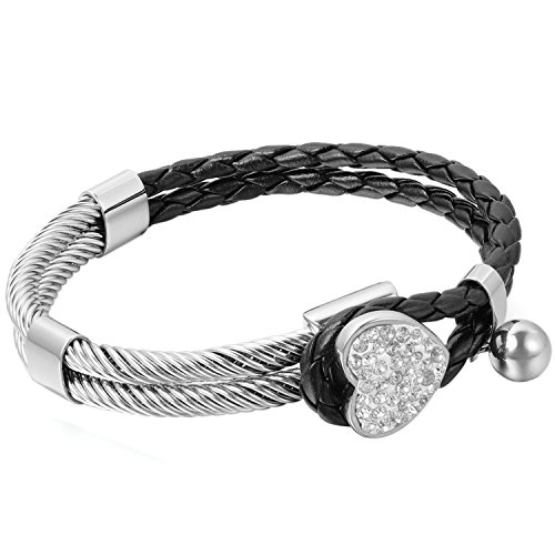 regalos pulsera cuero corazon