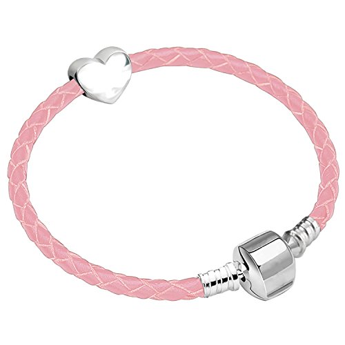 regalos pulsera cuero rosa