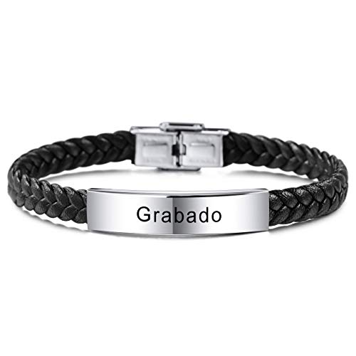 regalos pulseras acero grabadas